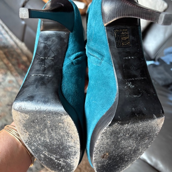 Suede Balenciaga Teal Ankle Boots - Picture 5 of 7